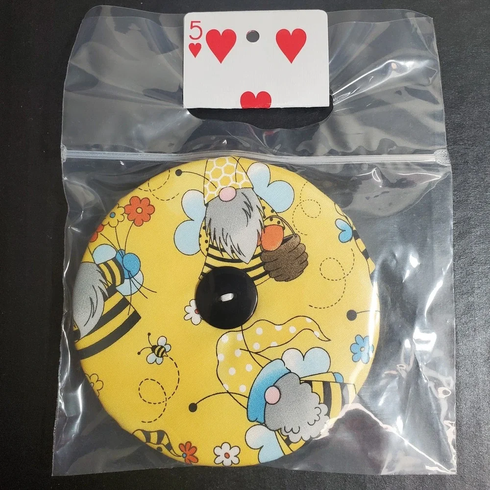 Fabric Playing Card Holder Helping Hands Lot Of 2 + Cards, Bee/Spring Gnomes